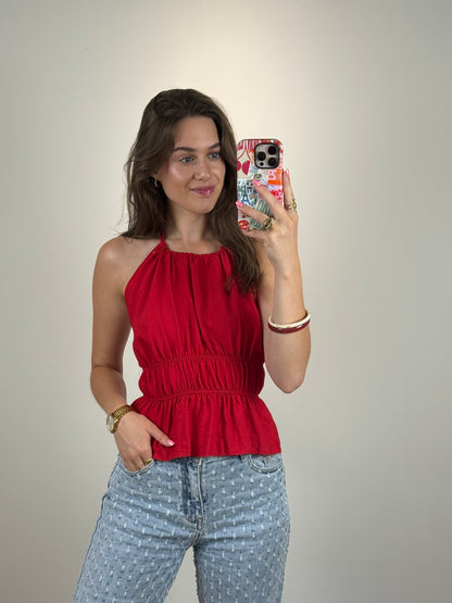 Halter top - rood