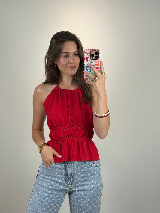 Halter top - rood