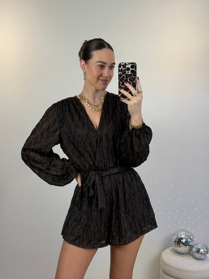 Glitter playsuit - bruin