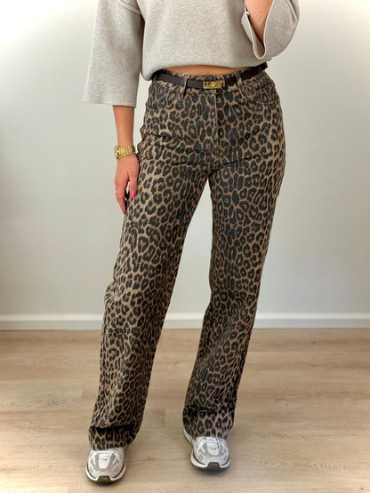 High waist - straight leg jeans - panter