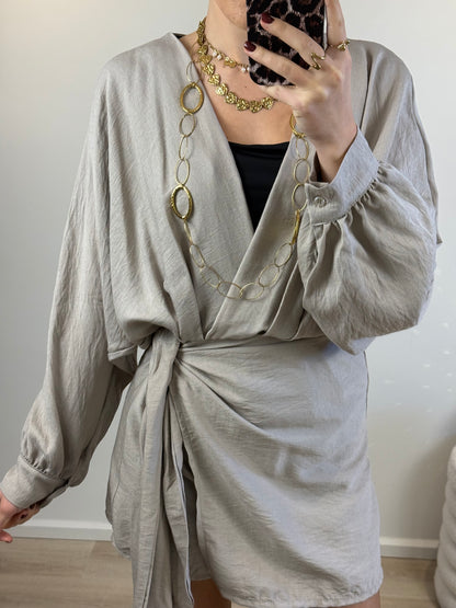 Overslag playsuit - beige