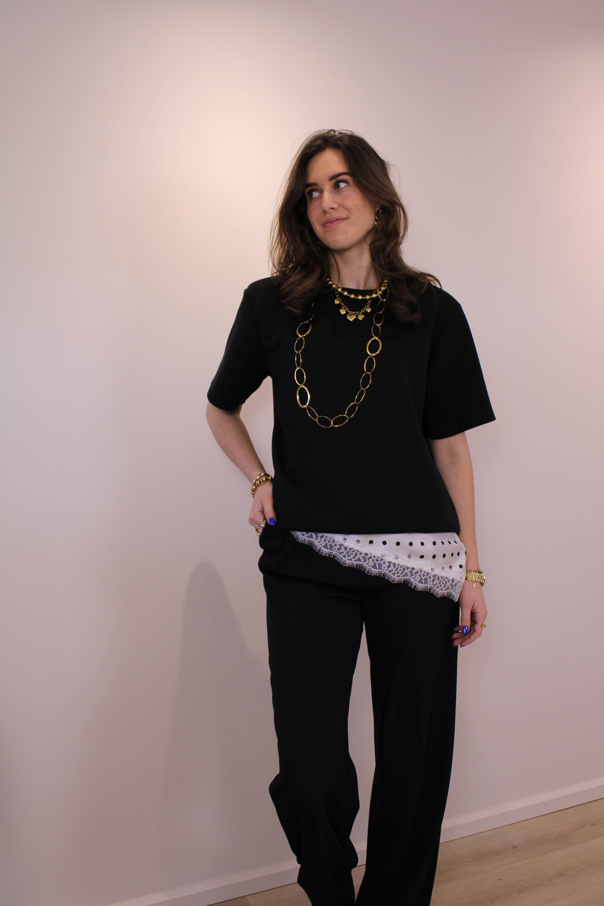Polkadot top - wit zwart - At Styles