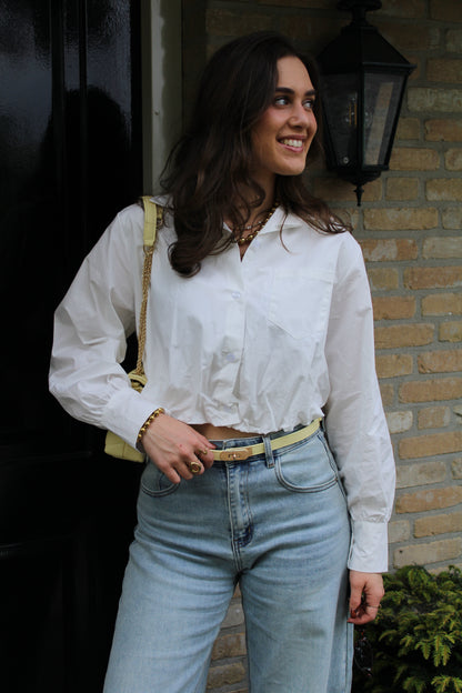 Cropped blouse - wit