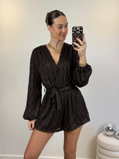 Glitter playsuit - bruin