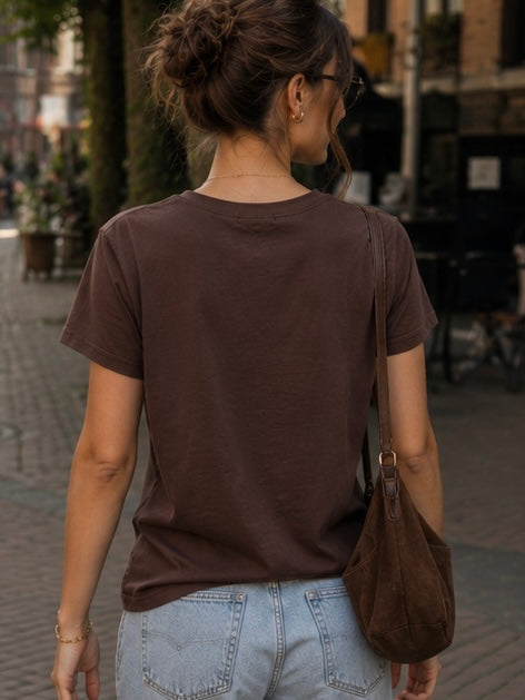 Shirt 'mon cheri' - bruin