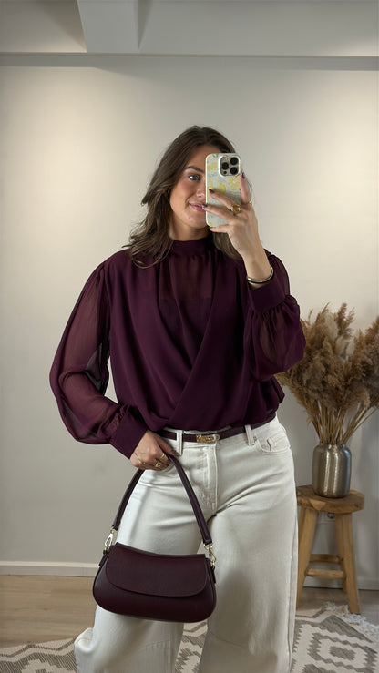 Overslag top - bordeaux