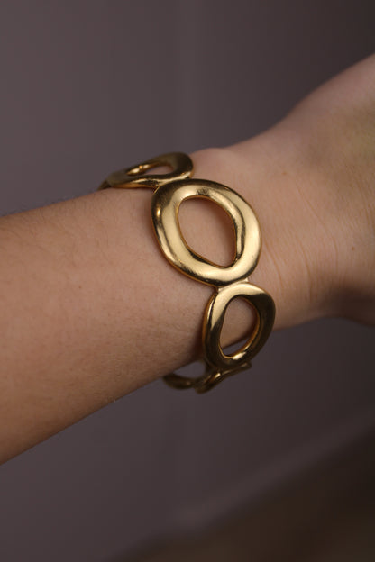 Ovale bangle armband - goud