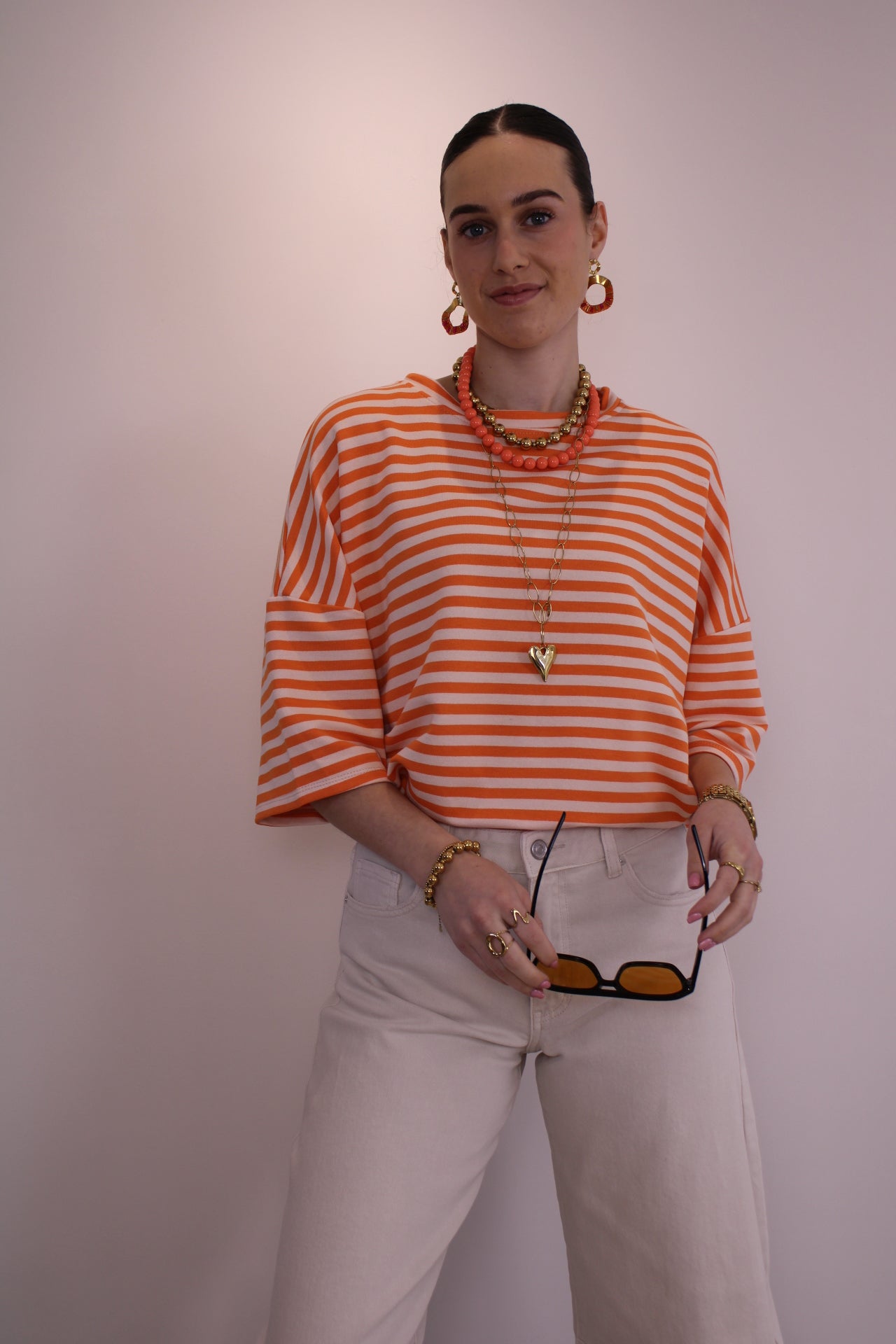 PRE-ORDER Gestreept shirt - oranje (uiterlijk di. 31 maart in huis) - At Styles