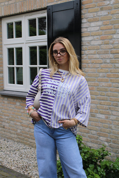 Gestreept studio shirt - lila - At Styles