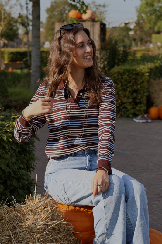 Gestreepte polo top