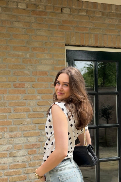 Polkadot top - wit