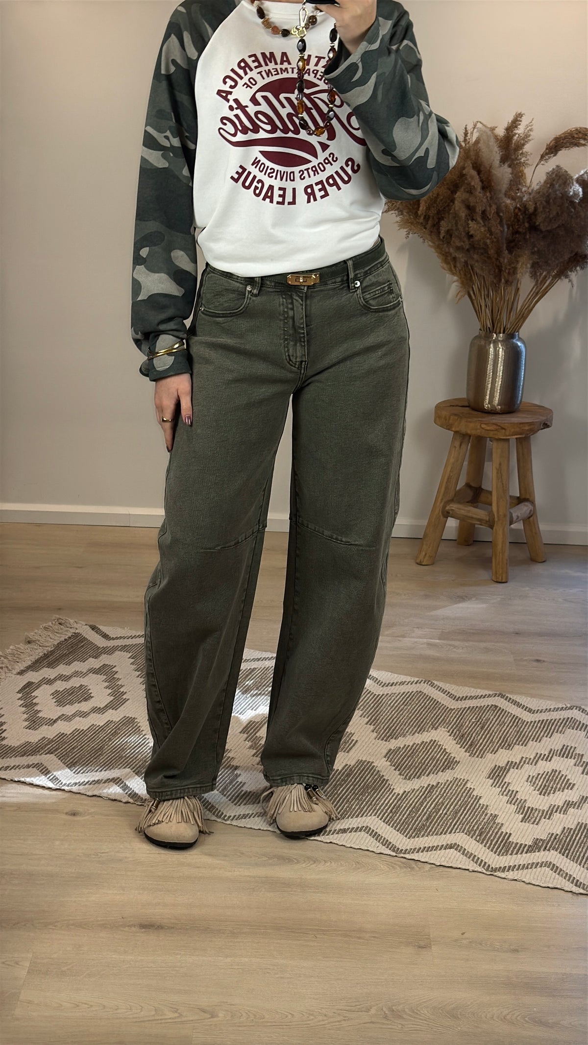 Balloon stretch jeans - groen