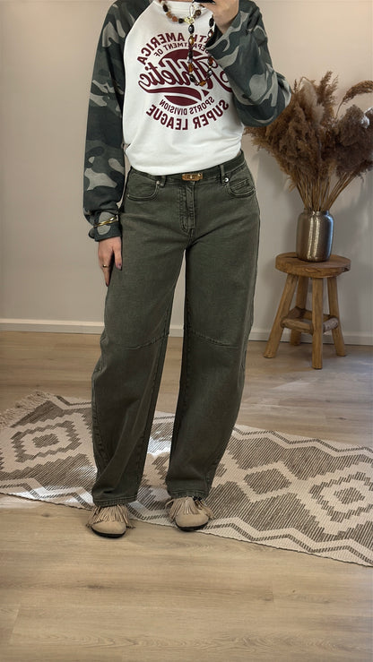 Balloon stretch jeans - groen
