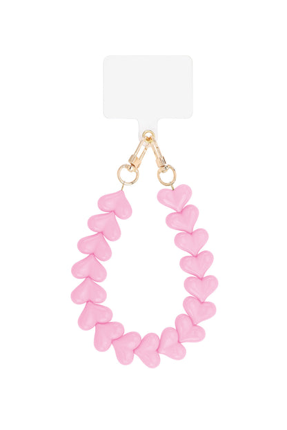 Telefoonkoord hartjes - roze - At Styles