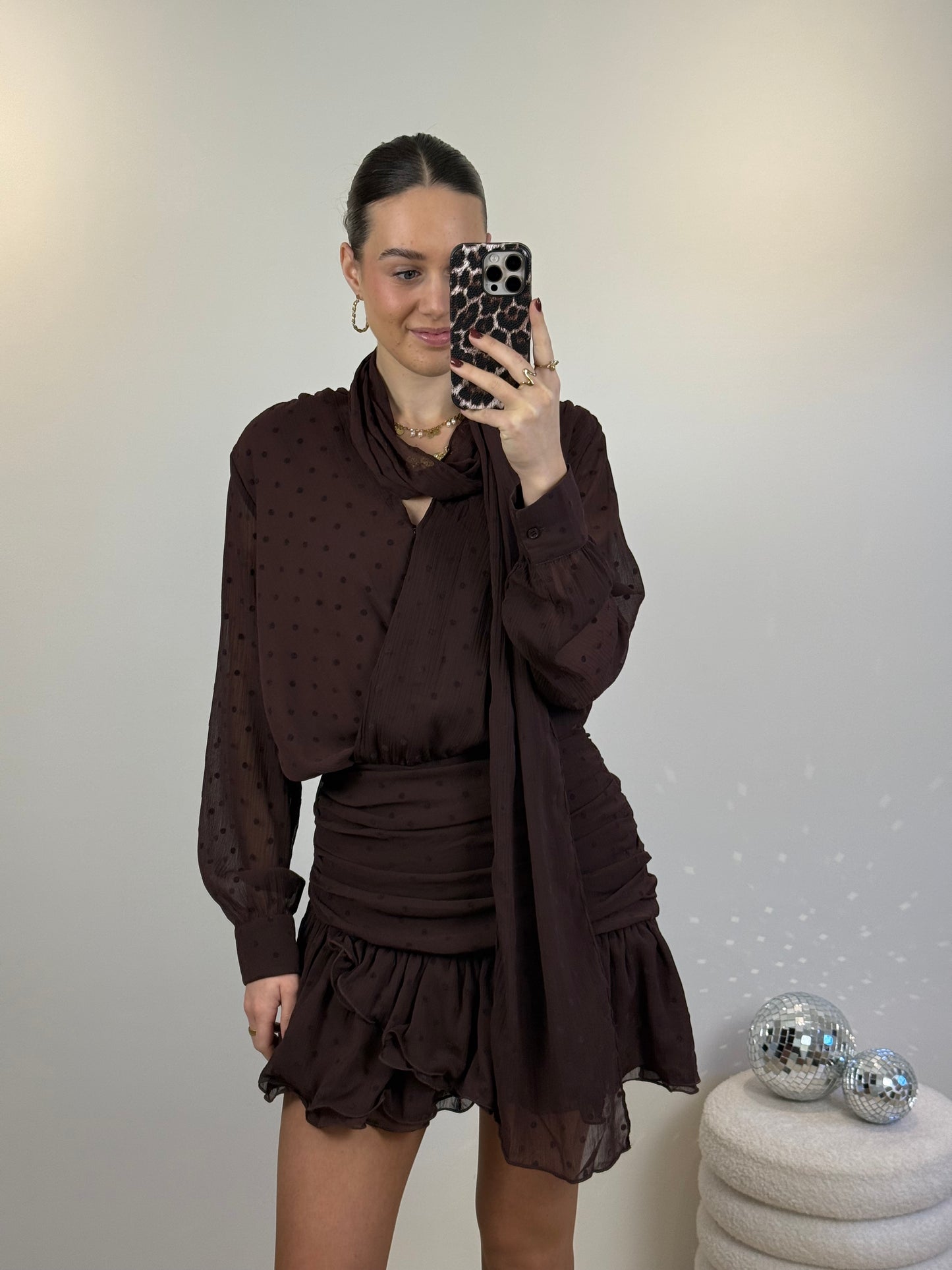 Polkadot jurkje - wine red