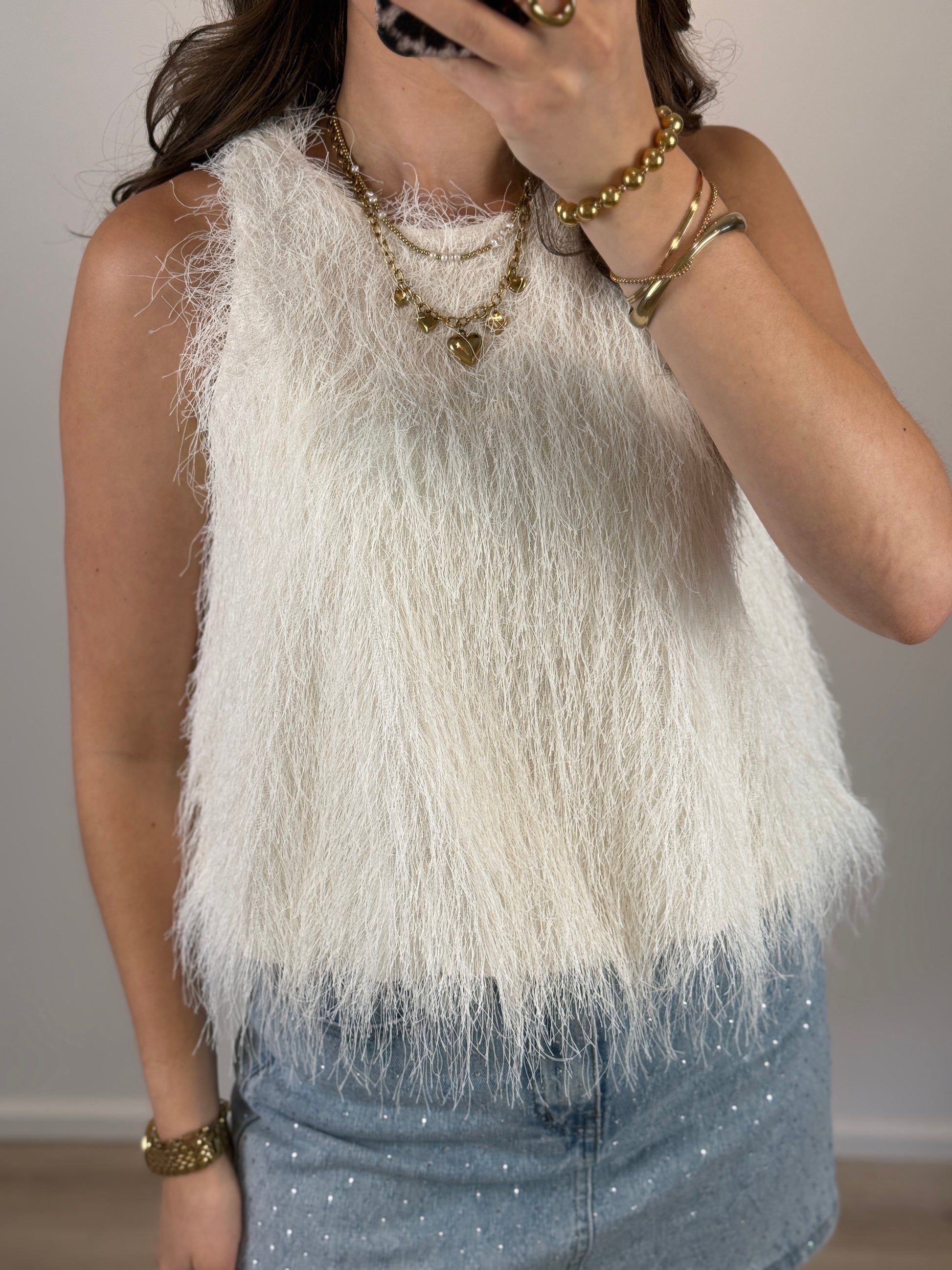 Franjes top - creme - At Styles