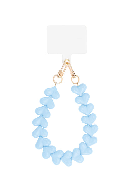 Telefoonkoord hartjes - blauw - At Styles