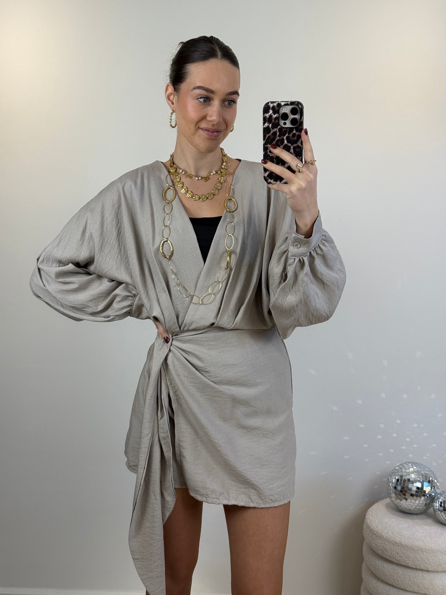 Overslag playsuit - beige