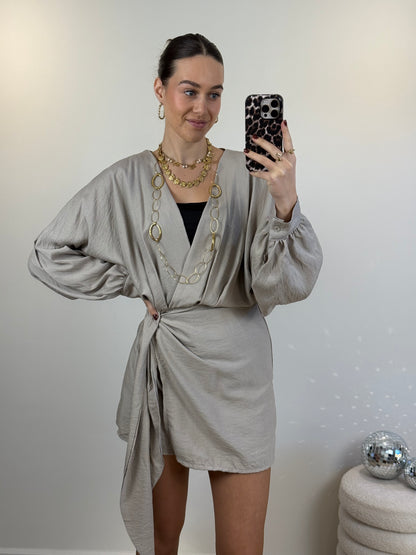 Overslag playsuit - beige