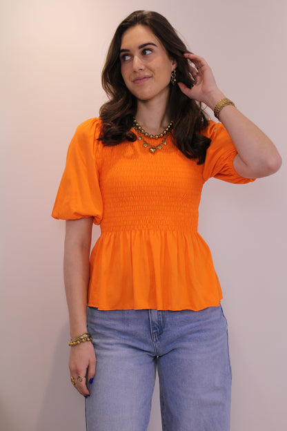 Peplum top - oranje