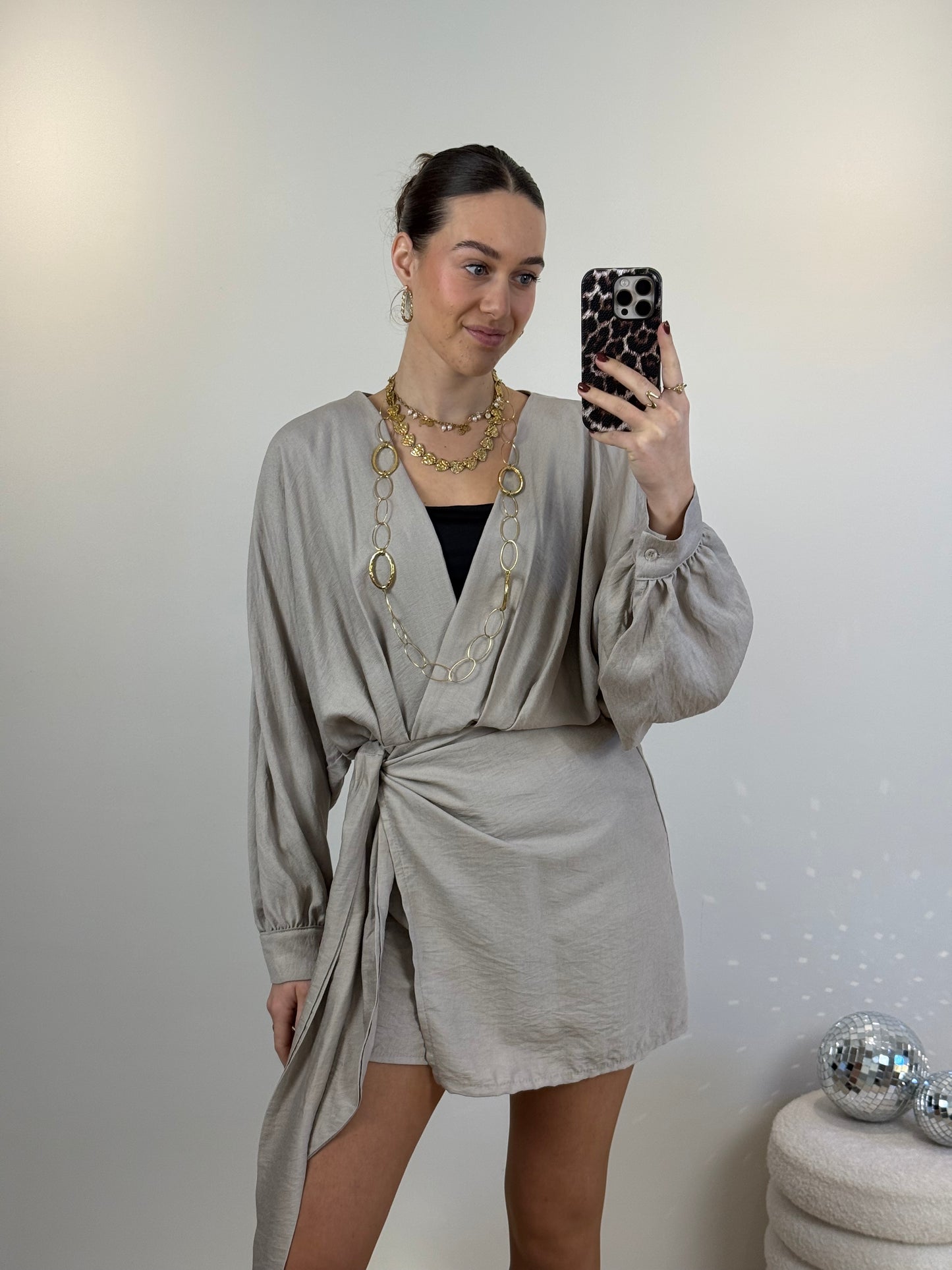 Overslag playsuit - beige