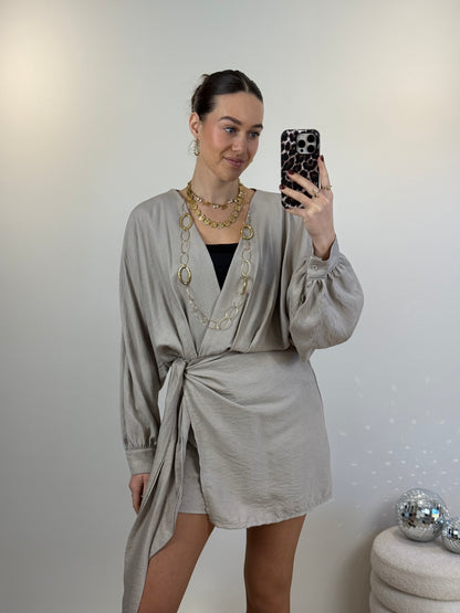 Overslag playsuit - beige