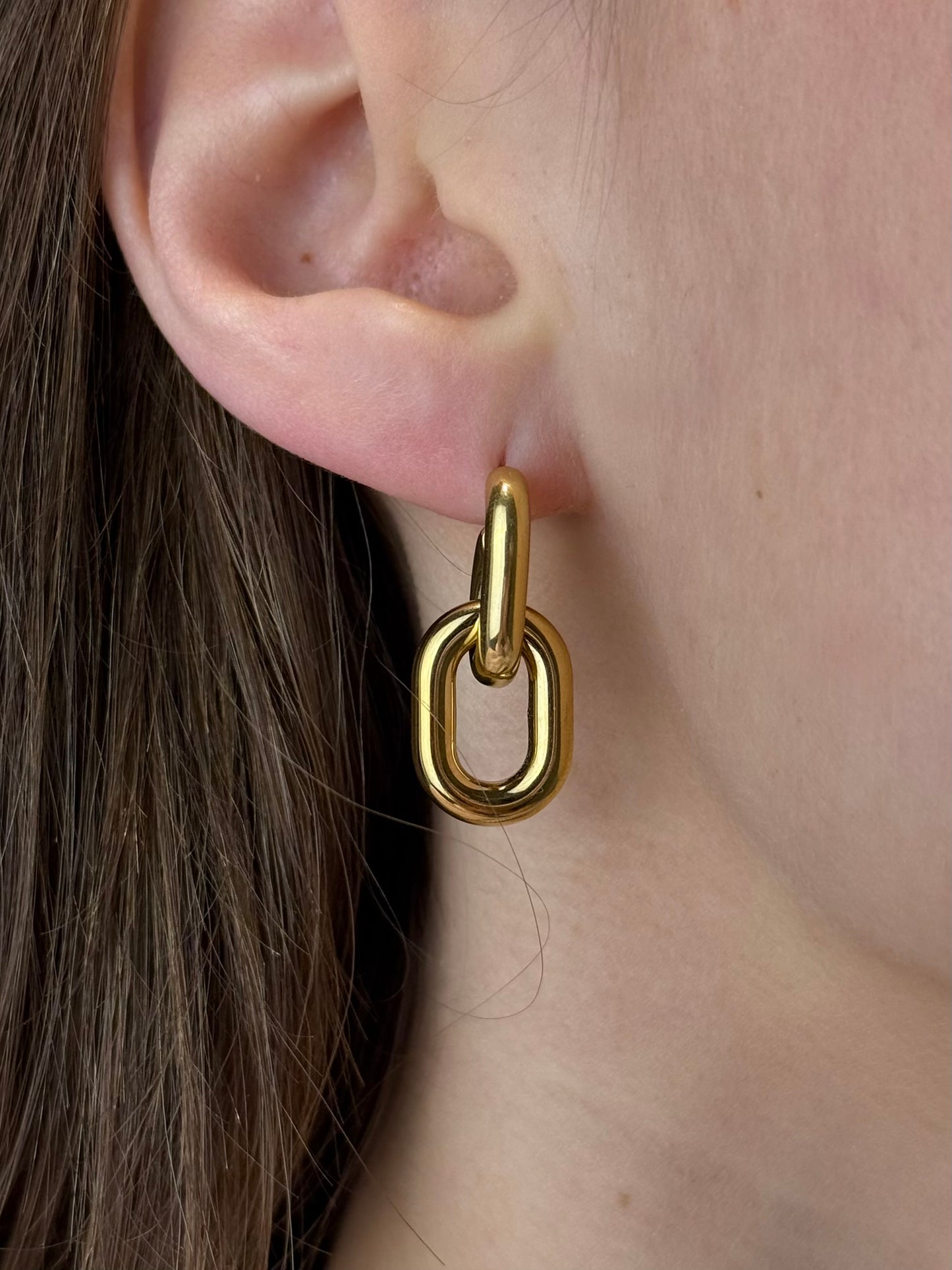 Schakel oorbellen - goud