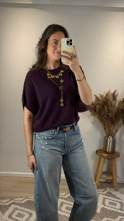 Knitted top - bordeaux
