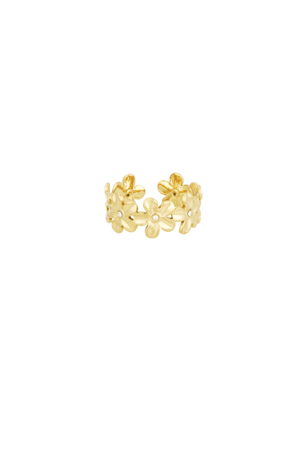 Bloementjes ring - goud
