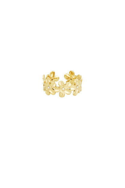 Bloementjes ring - goud