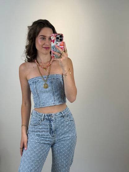 Bandeau tube top - denim