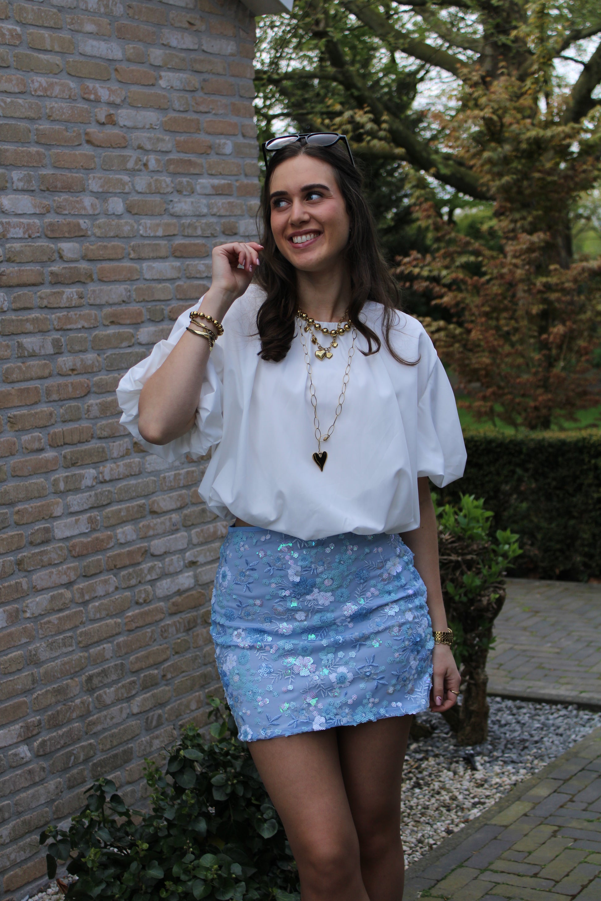 Ballon blouse top - wit - At Styles