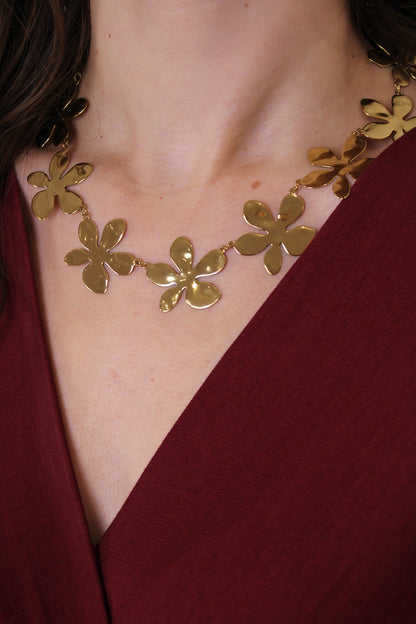 Bloemen ketting - goud - At Styles
