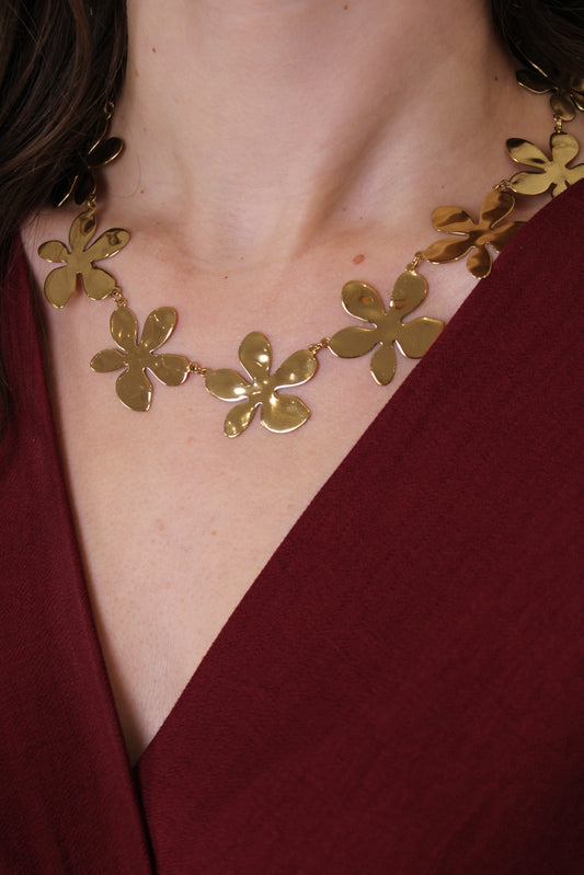 Bloemen ketting - goud - At Styles