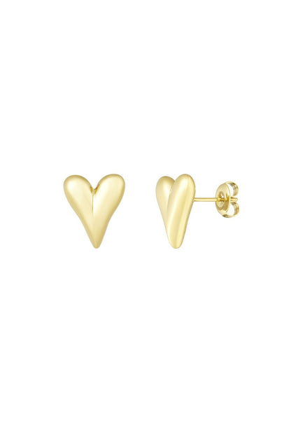 Hart knopjes oorbellen - goud