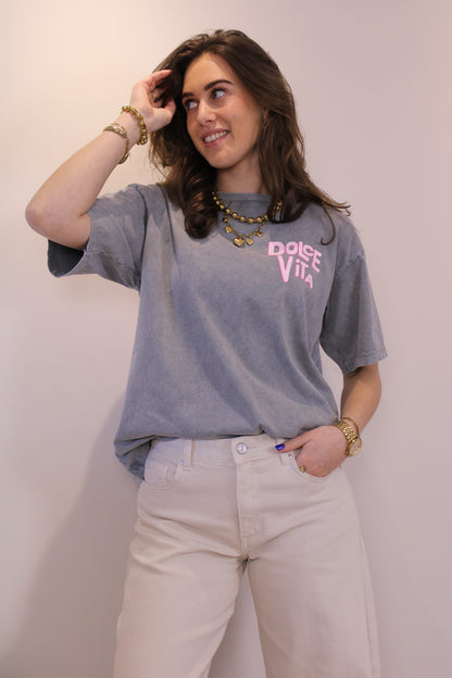 Shirt 'dolce vita' - grijs - At Styles