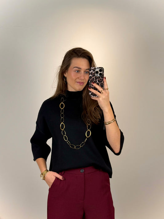 Top driekwart met naad - zwart