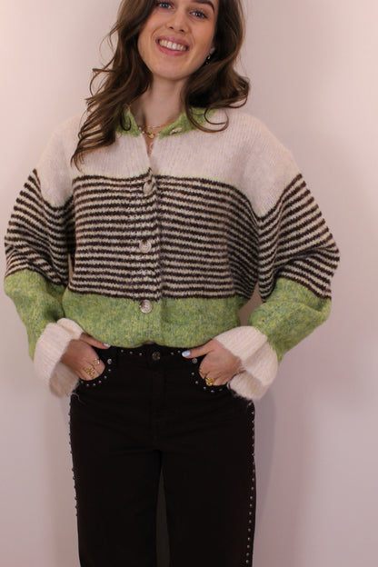 Trui met ruffles - groen