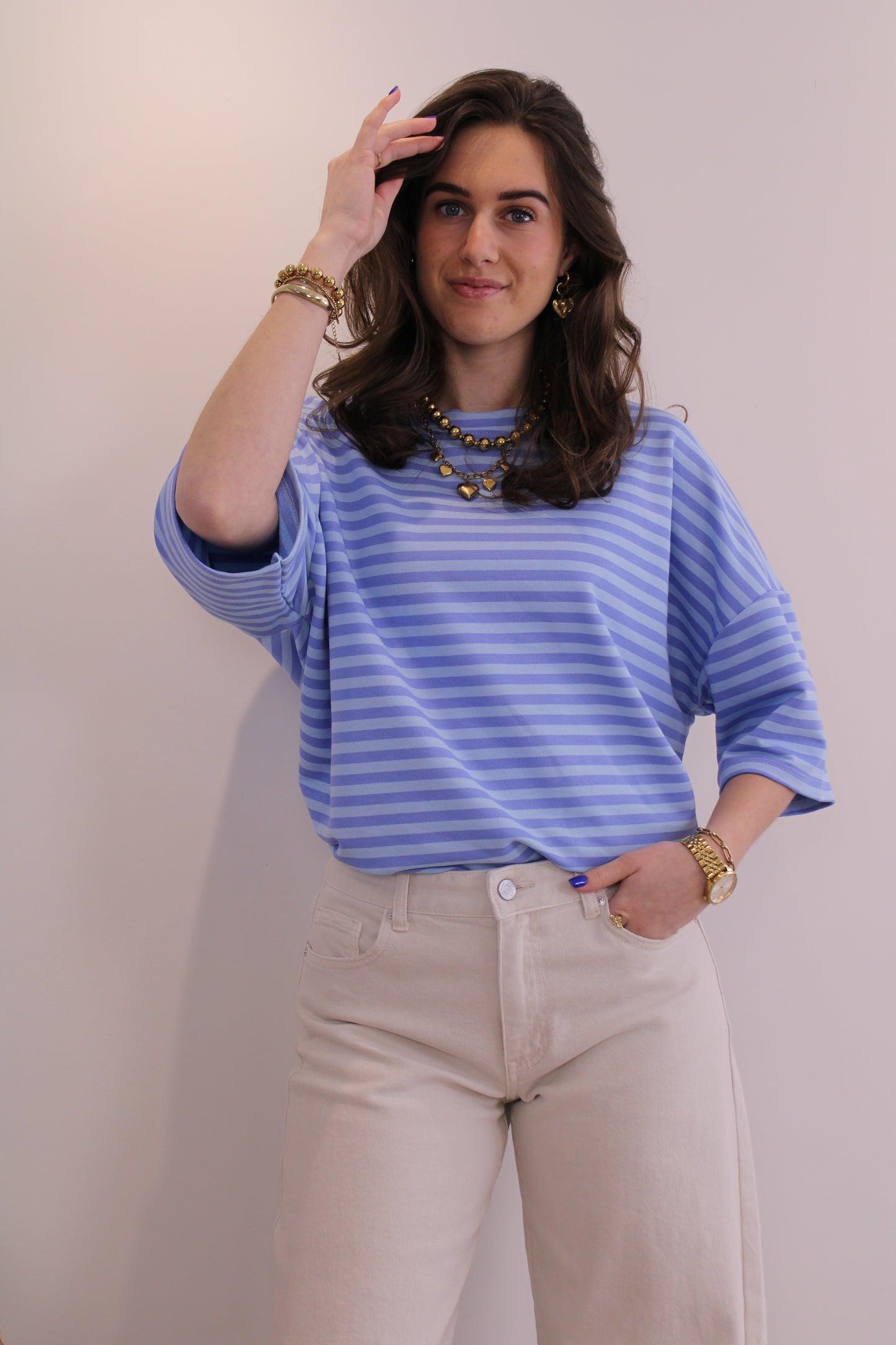 Gestreept shirt - blauw - At Styles
