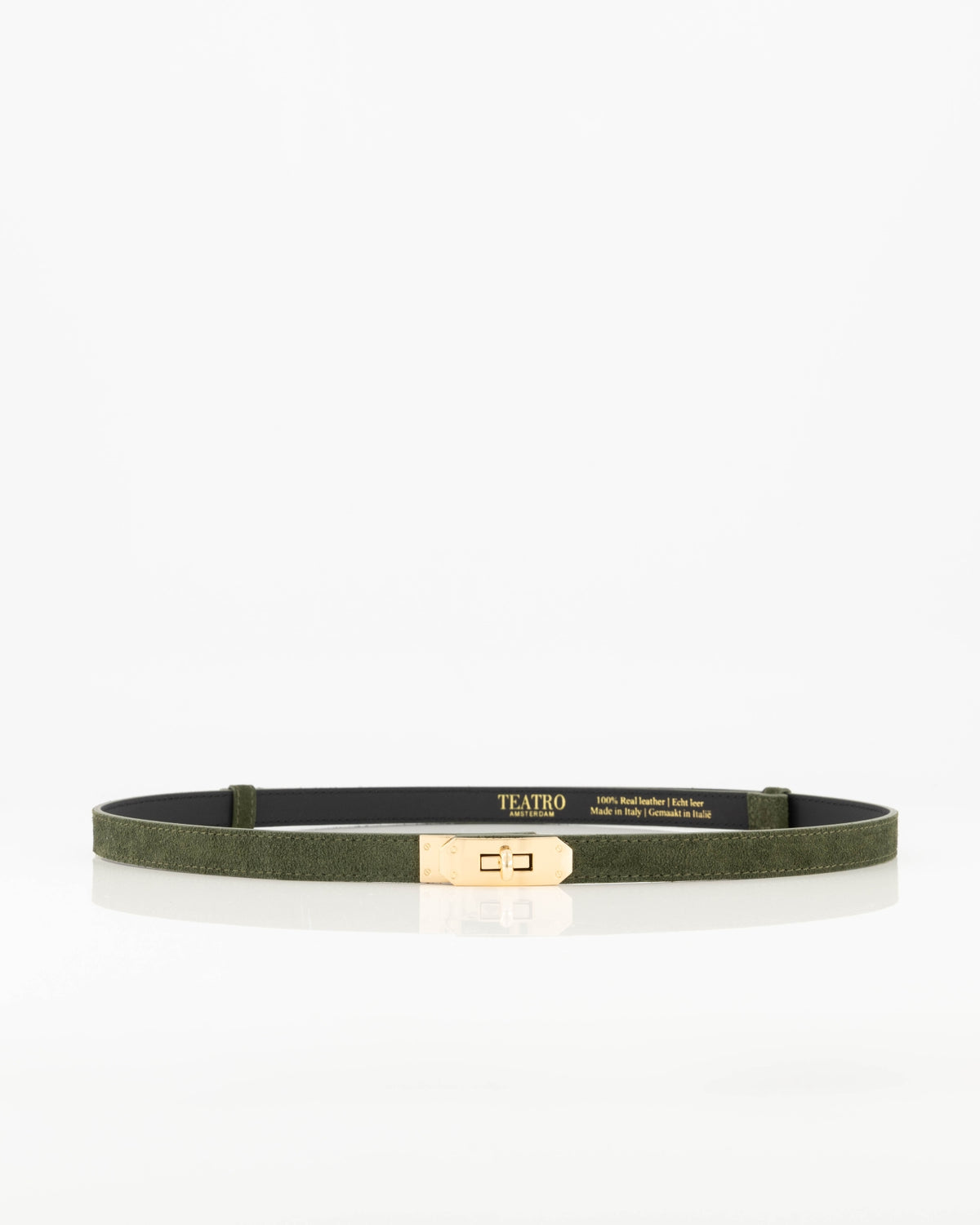 Leren riem Garcia - groen suede