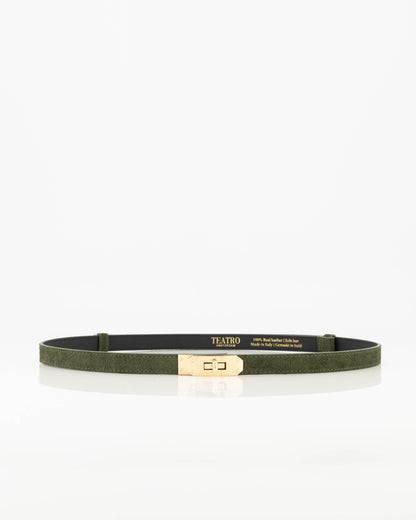 Leren riem Garcia - groen suede