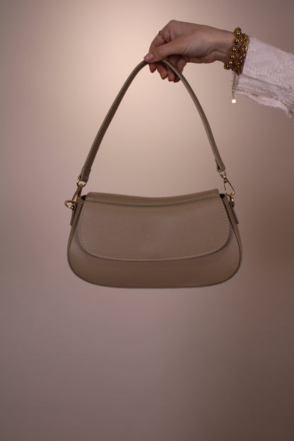 Leren tas Diara - taupe