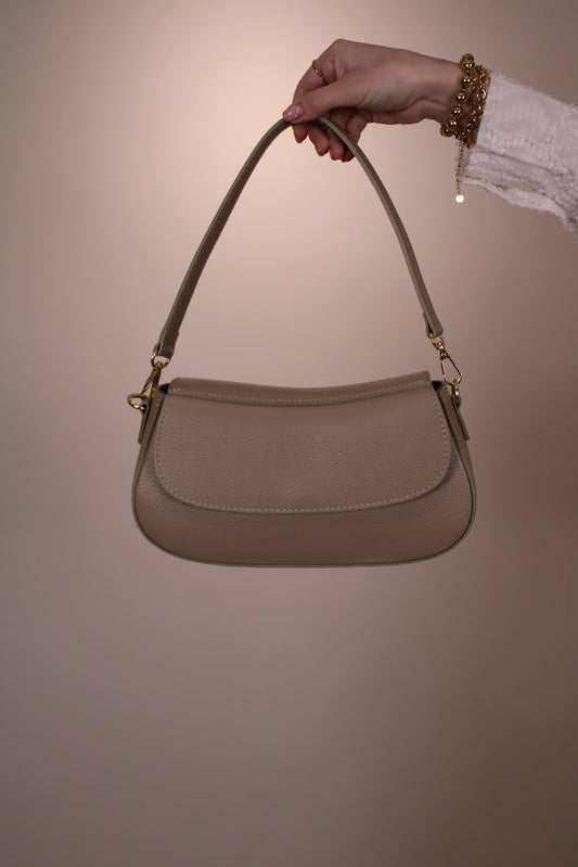 Leren tas Diara - taupe
