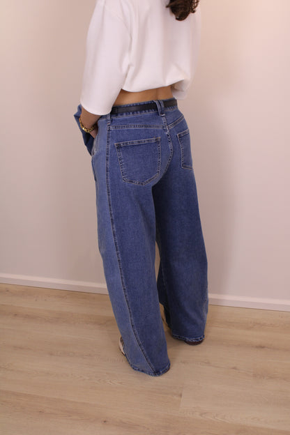Mid waist - balloon stretch jeans - denim
