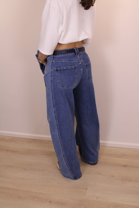 Mid waist - balloon stretch jeans - denim