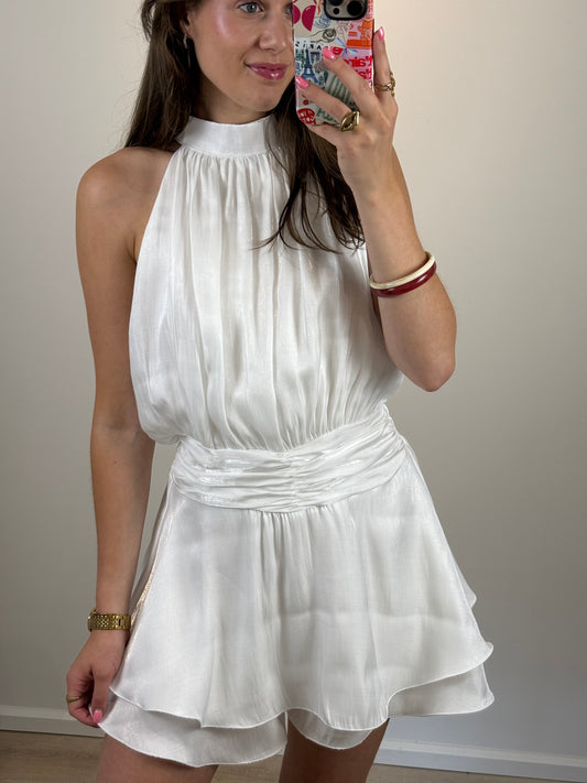 Playsuit met open rug - wit