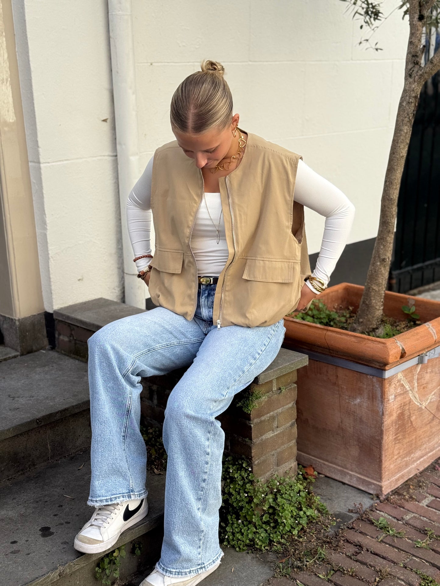 Parachute bodywarmer - beige
