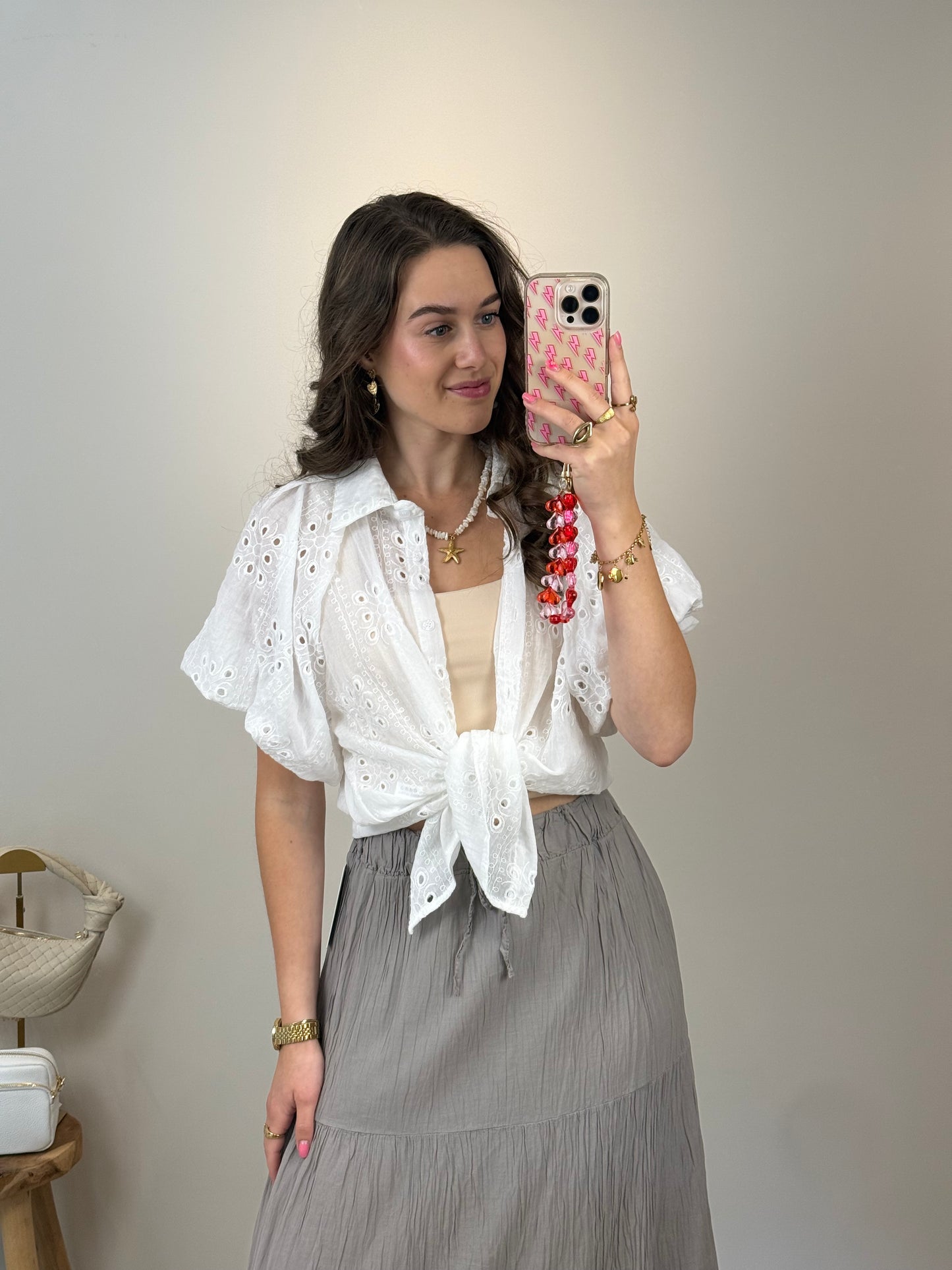 Broderie blouse - wit