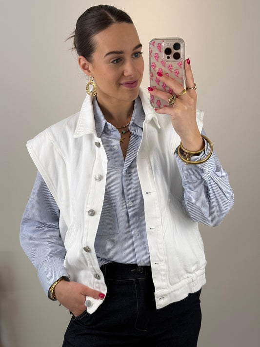 Spijker gilet - wit