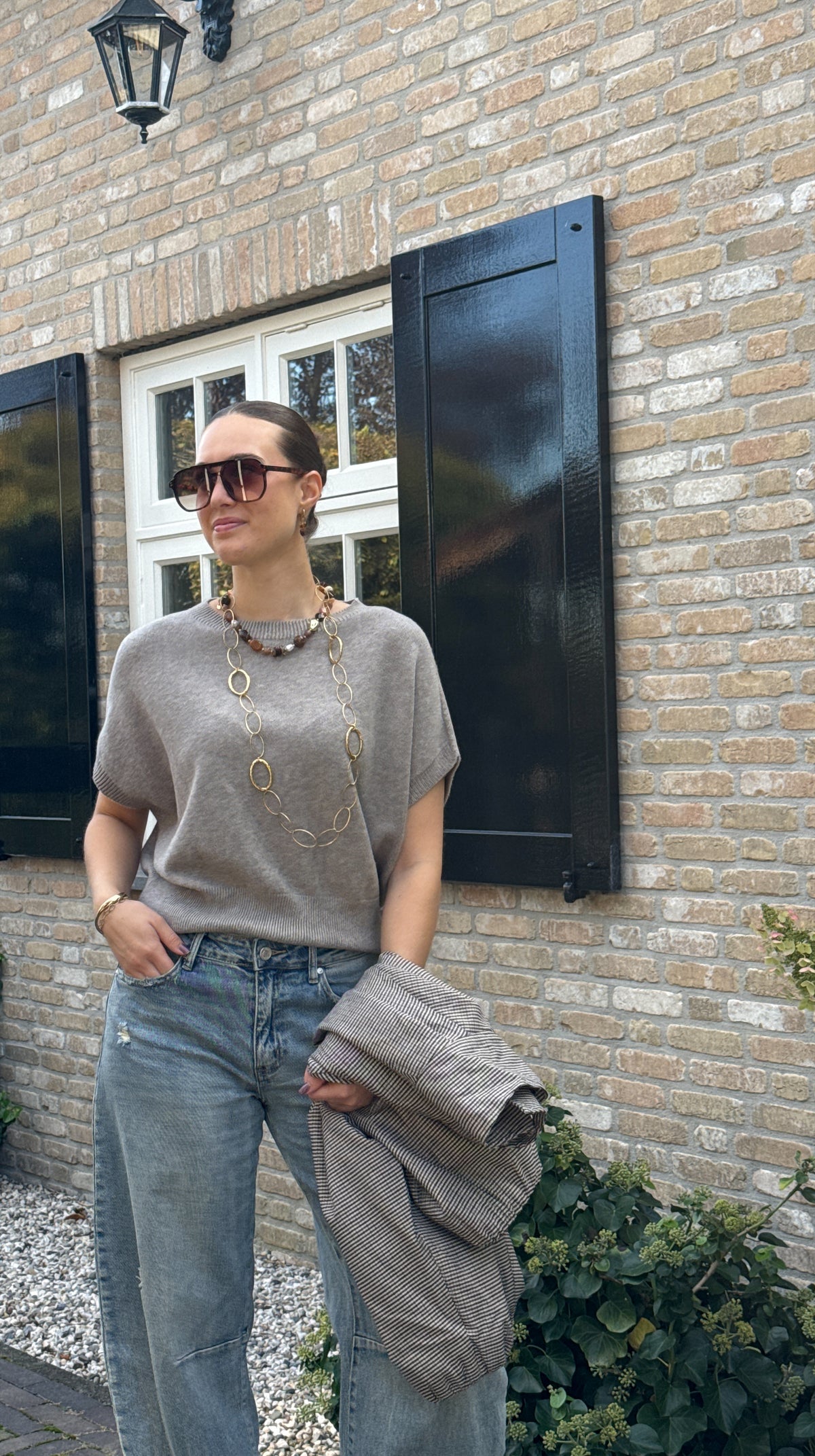 Knitted top - taupe